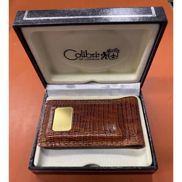 Colibri of London Money Clip Genuine Leather NIB Vintage Men’s Gift Idea - Picture 3 of 6